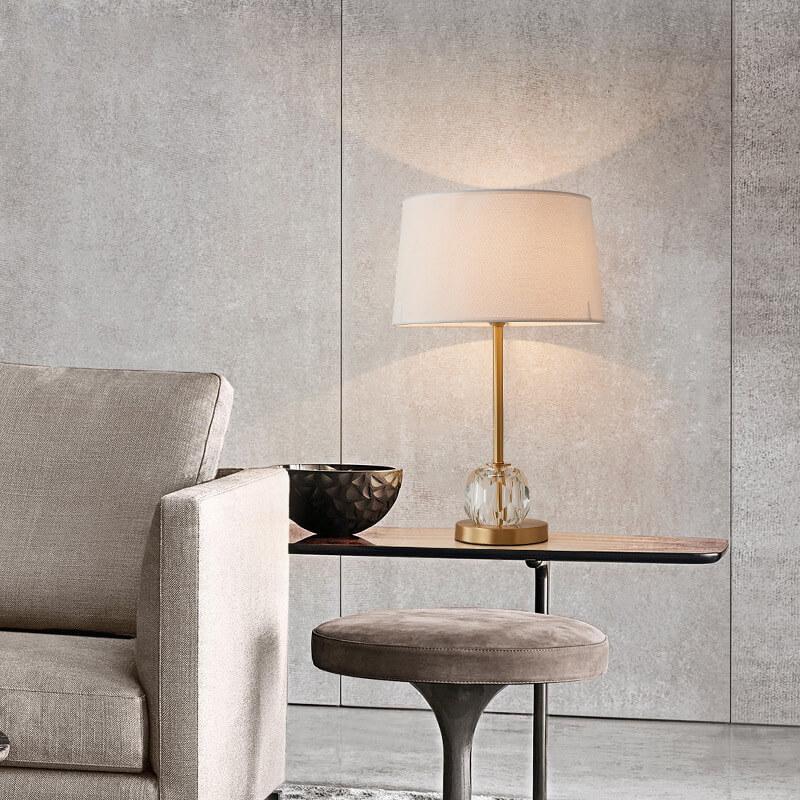 Modern Fabric 1-Light Crystal Ball Base Table Lamps