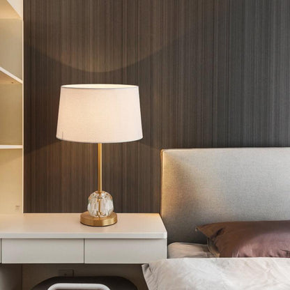 Modern Fabric 1-Light Crystal Ball Base Table Lamps