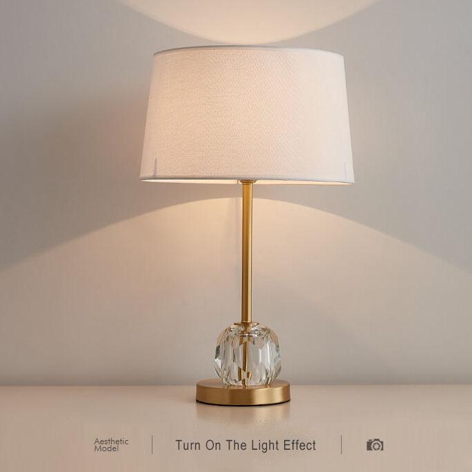Modern Fabric 1-Light Crystal Ball Base Table Lamps