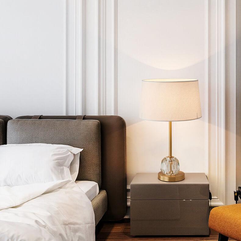 Modern Fabric 1-Light Crystal Ball Base Table Lamps