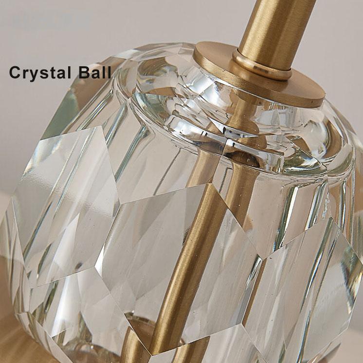 Modern Fabric 1-Light Crystal Ball Base Table Lamps