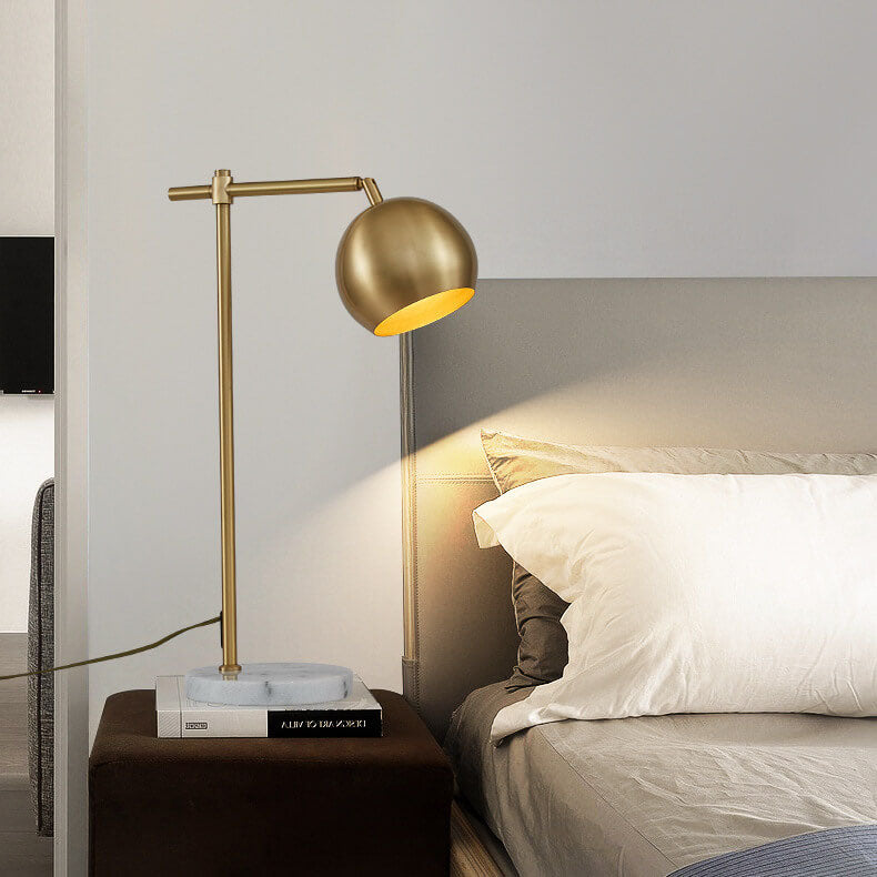 Simple All-copper 1-Light Marble Base Table Lamps