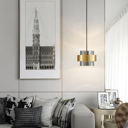 Modern Glass 1-Light Cylindrical Pendant Light