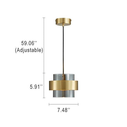 Modern Glass 1-Light Cylindrical Pendant Light