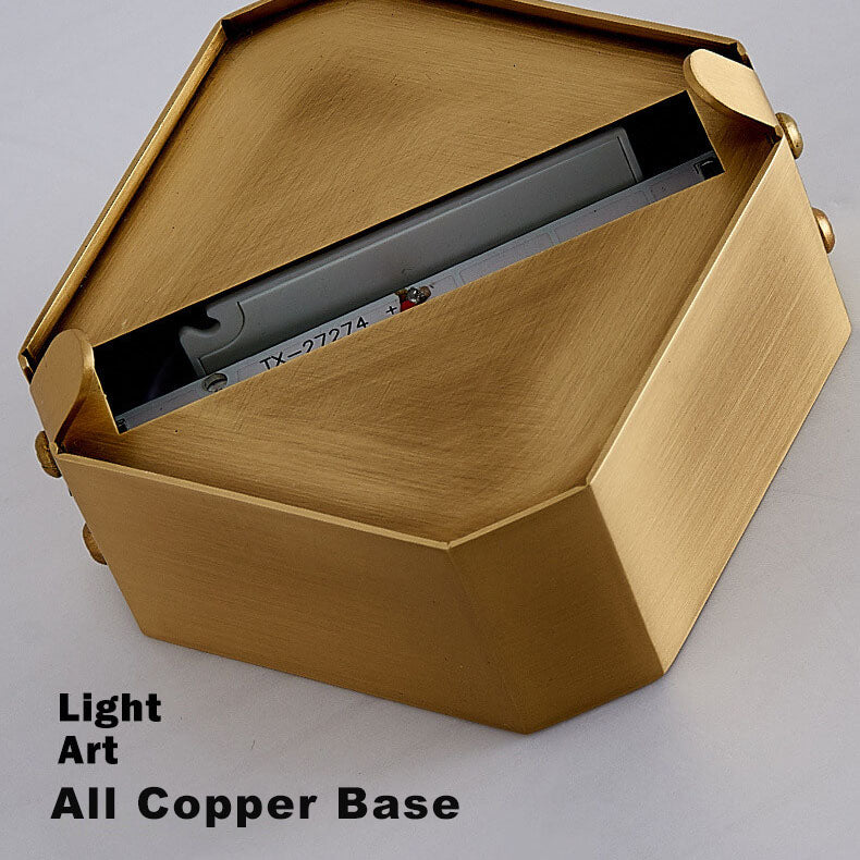Simple Crystal Geometry 1-Light LED Semi-Flush Mount Lighting