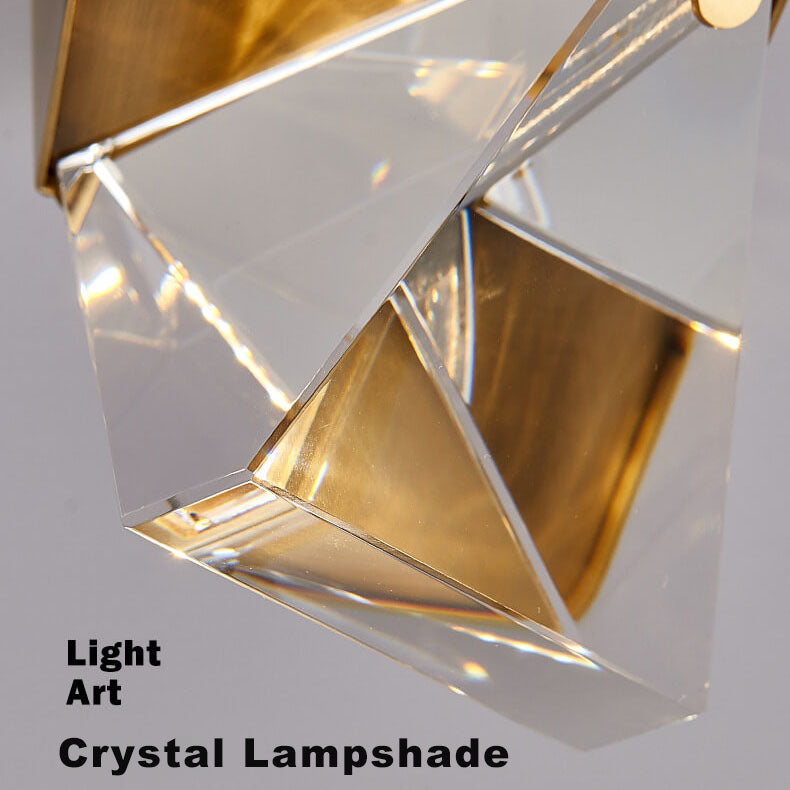 Simple Crystal Geometry 1-Light LED Semi-Flush Mount Lighting