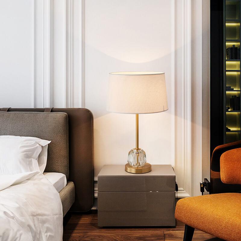 Modern Fabric 1-Light Crystal Ball Base Table Lamps