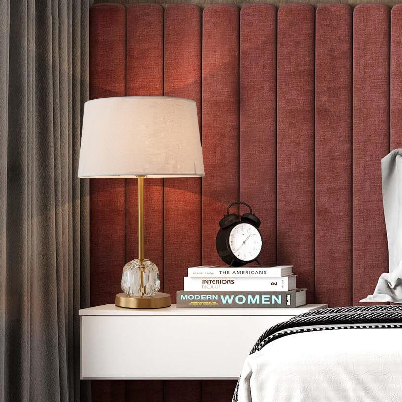 Modern Fabric 1-Light Crystal Ball Base Table Lamps