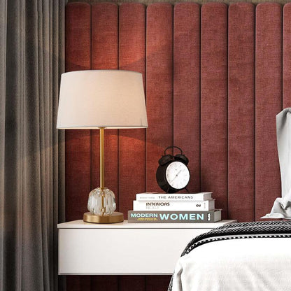 Modern Fabric 1-Light Crystal Ball Base Table Lamps