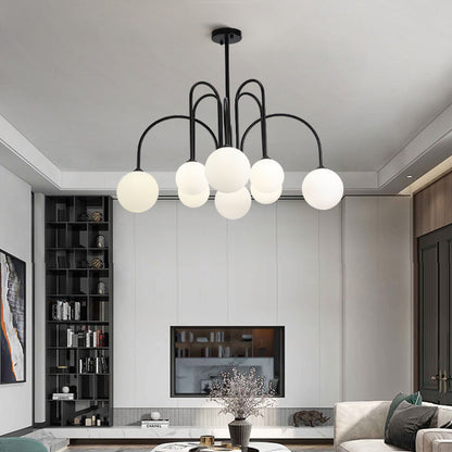 Glass Ball 6-8 Light Arch Chandeliers