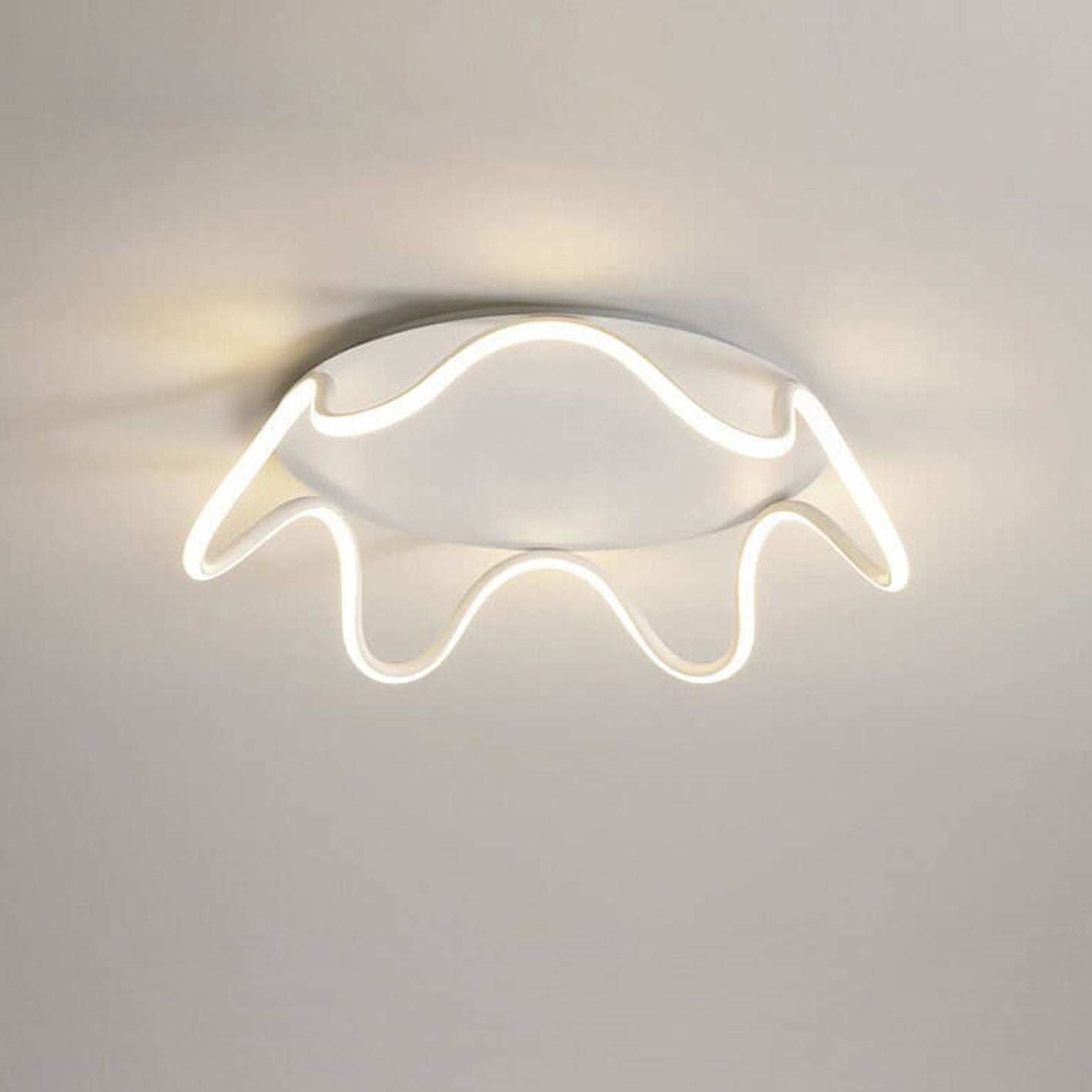 Modern Simple Crown Aluminum LED Flush Mount Ceiling Light