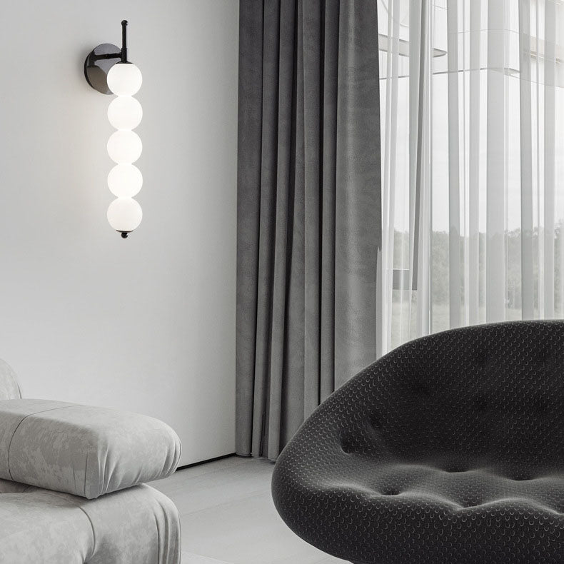 مصباح حائط LED فاخر من Nordic Light مصنوع من زجاج اللؤلؤ 