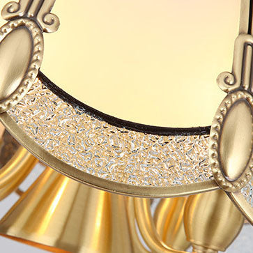 Contemporary Luxury Copper Finish Frame Round Glass 3/5-Light Pendant Light For Dining Room