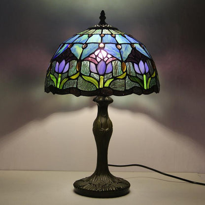 European Decorative Tiffany Stained Glass 1-Light Table Lamp