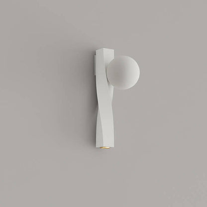 Nordic Minimalist Cream Style Plastic Long Sphere 1-Light Wall Sconce Lamp