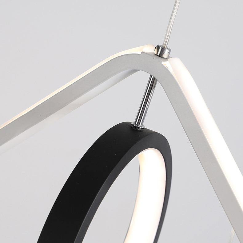 ثريا LED معاصرة من الألومنيوم والحديد بتصميم دائري ماسي إسكندنافي لغرفة المعيشة 