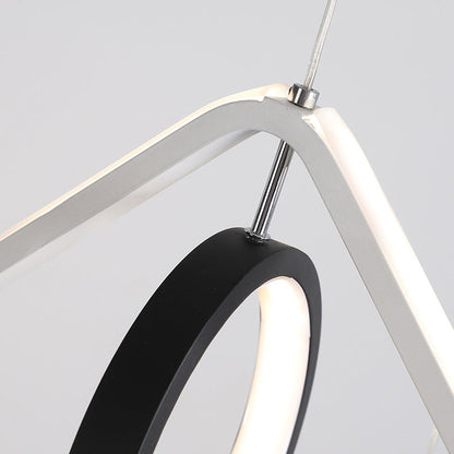 ثريا LED معاصرة من الألومنيوم والحديد بتصميم دائري ماسي إسكندنافي لغرفة المعيشة 