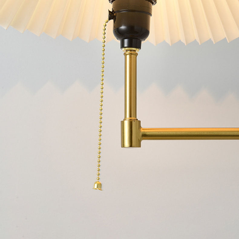 Nordic Light Luxury Pleated Fabric Marble 1-Light Standing Floor Lamp