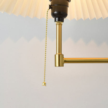 Nordic Light Luxury Pleated Fabric Marble 1-Light Standing Floor Lamp