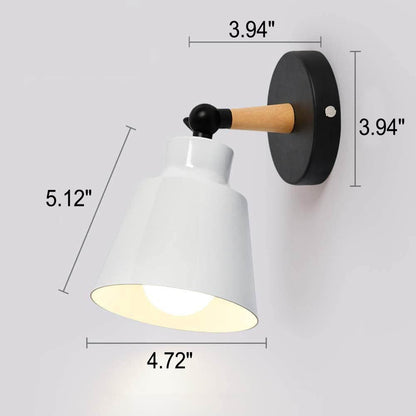 Nordic Simple Macaron Color Solid Wood 1-Light Wall Sconce Lamp