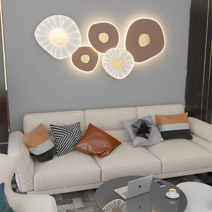 Modern Luxury Lotus Leaf Design Iron Acrylic LED Wall Sconce Lamp For Living Room