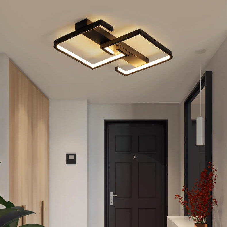 Simple Creative Square Button LED Semi-Flush Mount Ceiling Light