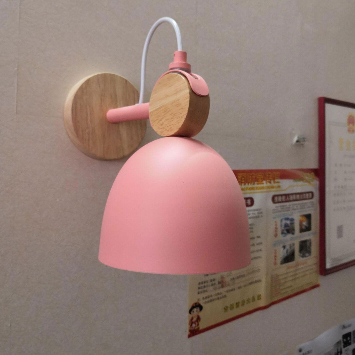 Nordic Macaron Dome Log 1-Light Rotatable Wall Sconce Lamp