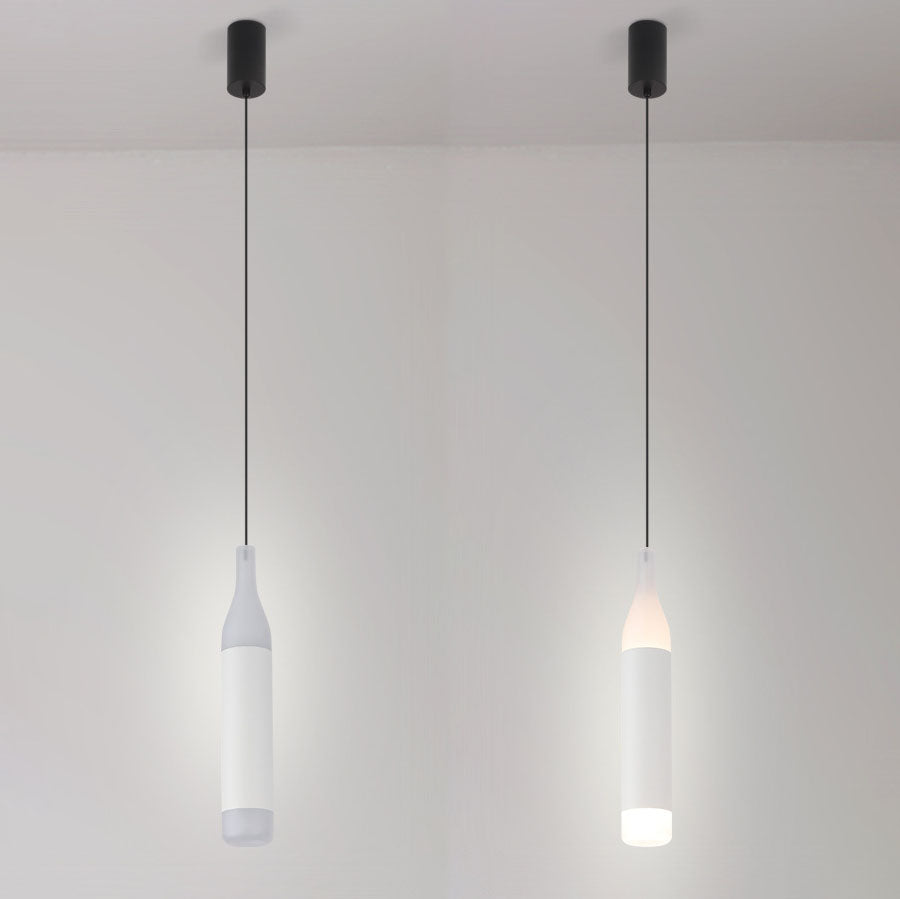 Scandinavian Modern Creative Wine Bottle Aluminum Acrylic LED Pendant Light