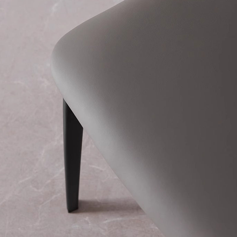 Modern Minimalist Square Cushion Microfiber Leather Carbon Steel Dining Chair Backrest For Dining Room