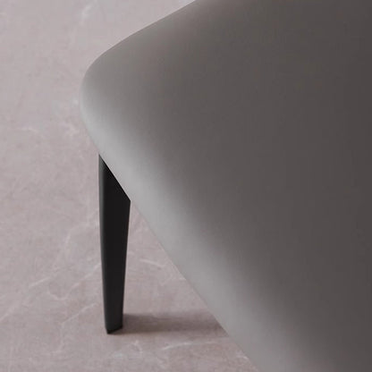 Modern Minimalist Square Cushion Microfiber Leather Carbon Steel Dining Chair Backrest For Dining Room