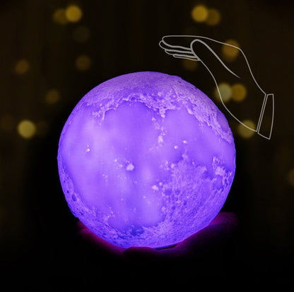 Creative Mini Rechargeable 3D Printed Moon 1-Light LED Table Lamp