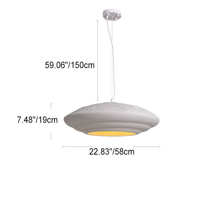 Modern Minimalist Creative Round Shell Cone Cream 1-Light Pendant Light