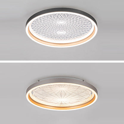 Modern Minimalist Round Fireworks Windmill Acrylic Aluminum LED Flush Mount Ceiling Light For Bedroom