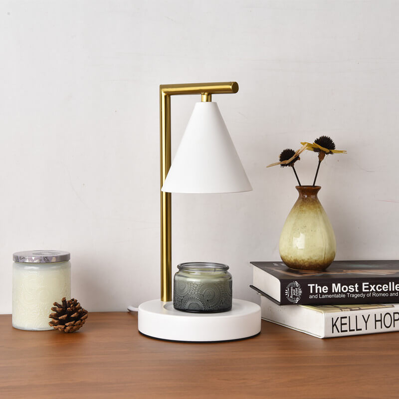 Simple Cone Shade Right Angle Arm 1-Light Melting Wax Table Lamp