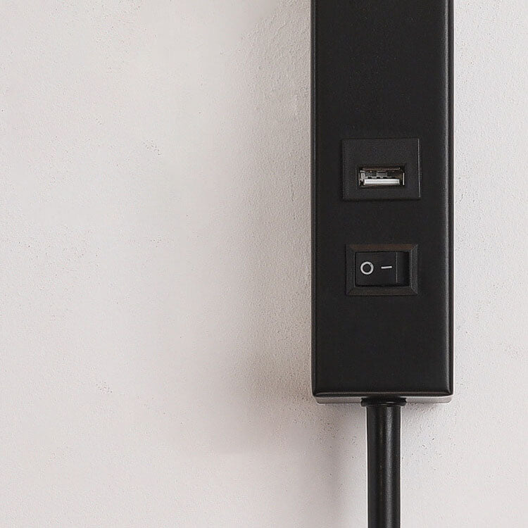 مصباح حائط LED USB ذو قاعدة مستديرة مستطيلة بسيطة على الطراز الاسكندنافي 
