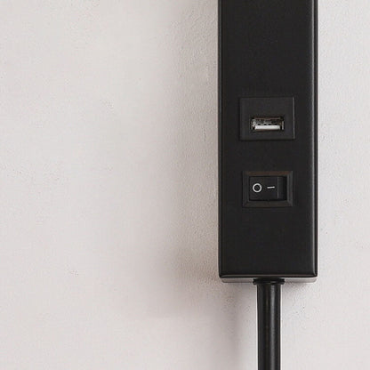 مصباح حائط LED USB ذو قاعدة مستديرة مستطيلة بسيطة على الطراز الاسكندنافي 