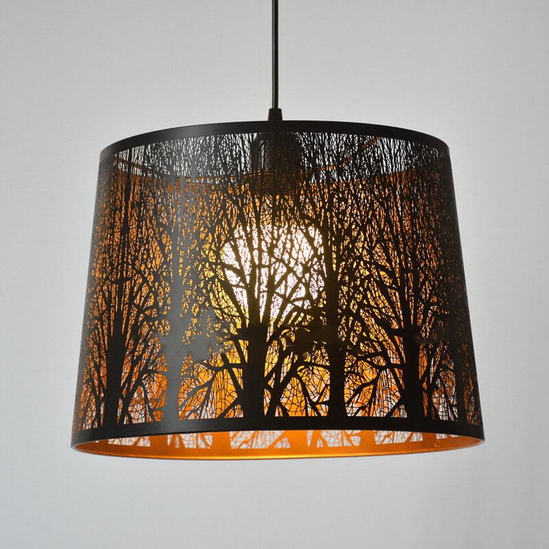 Creative Hollow Carved Cylindrical Metal 1-Light Pendant Light
