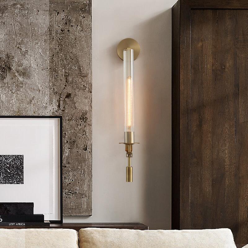 Modern Clear Glass 1-Light LED Tubular Wall Sconce Lamps