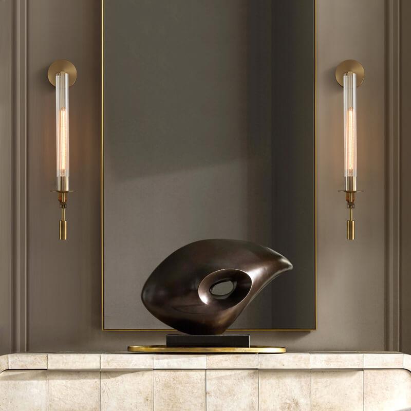 Modern Clear Glass 1-Light LED Tubular Wall Sconce Lamps