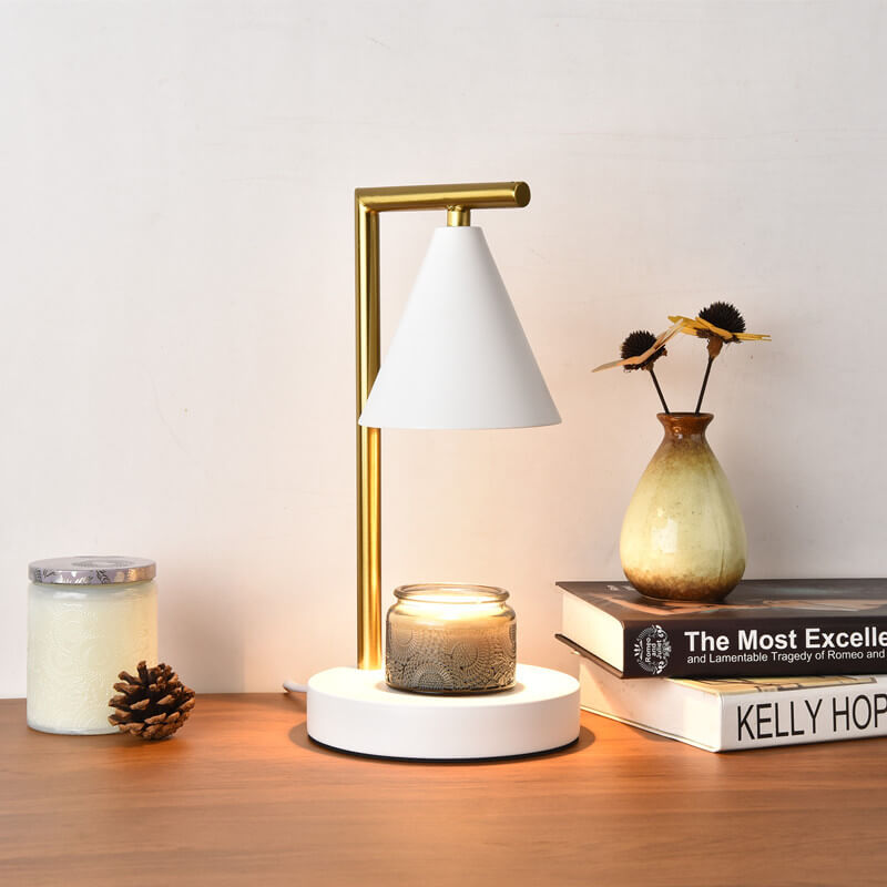 Simple Cone Shade Right Angle Arm 1-Light Melting Wax Table Lamp