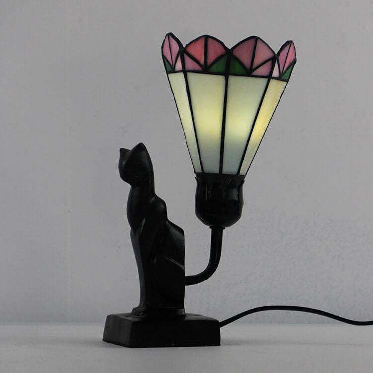 Tiffany Glass Flared Eye Protection Night Light 1-Light Table Lamp