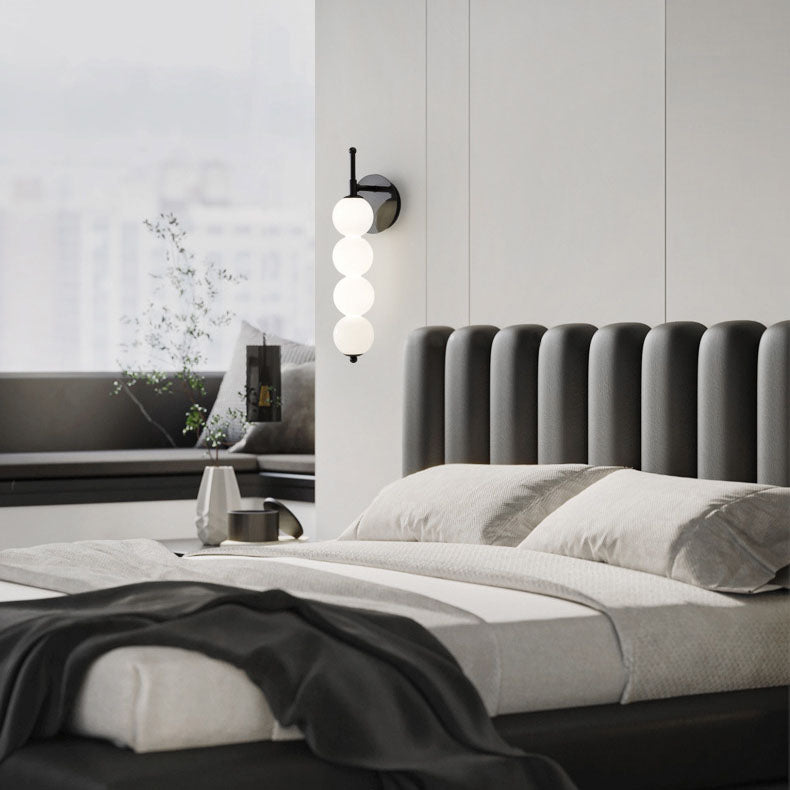 مصباح حائط LED فاخر من Nordic Light مصنوع من زجاج اللؤلؤ 