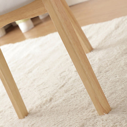 Contemporary Nordic Square Faux Leather Wood Frame Dining Chair Backrest For Dining Room