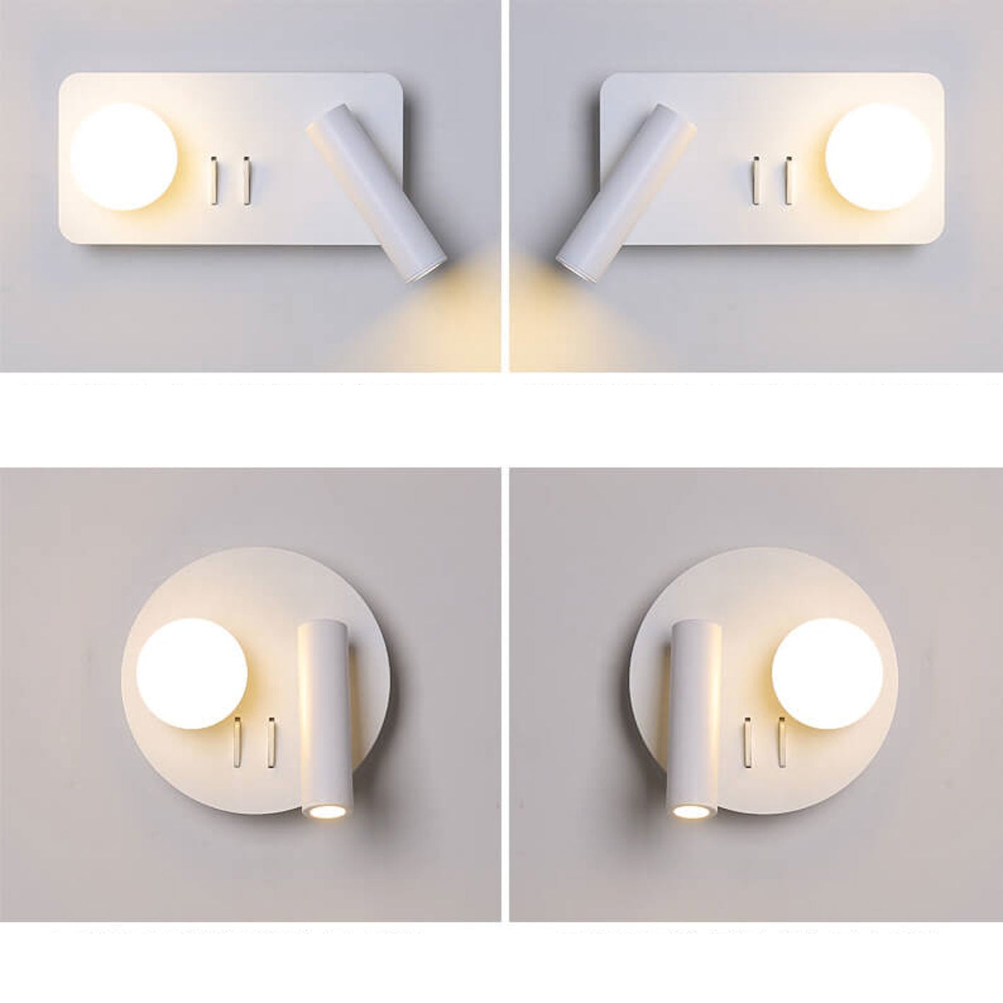 مصباح حائطي LED للقراءة مصنوع من الحديد الأكريليكي دائري/مربع بتصميم بسيط على الطراز الاسكندنافي 