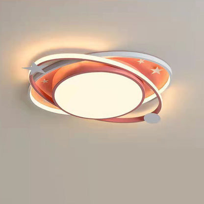 مصباح سقف LED دائري بيضاوي الشكل من الأكريليك والألومنيوم بتصميم آرت ديكو حديث لغرفة النوم 