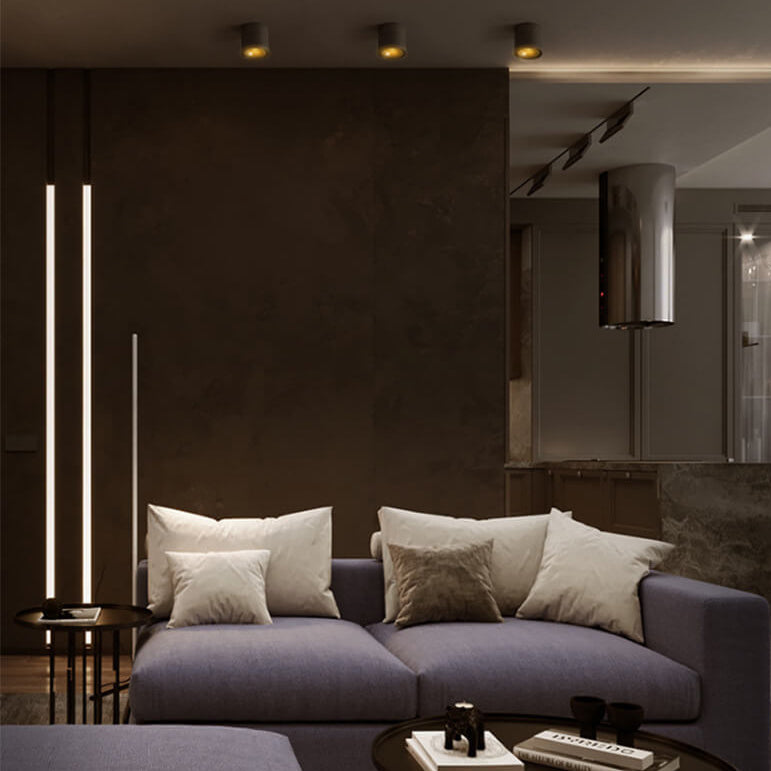 Industrial Aluminum Foldable Cylindrical LED Spotlight Flush Mount Light