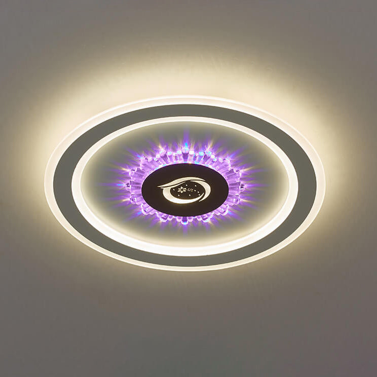 مصباح LED دائري بسيط من الأكريليك للتركيب على السطح 