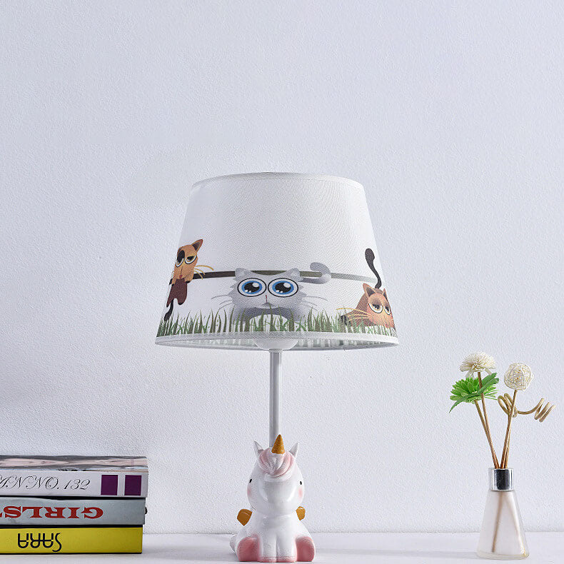 Nordic Fun Cartoon Pattern Resin Fabric Children 1-Light Table Lamp