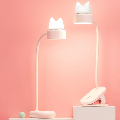 Modern Creative Cat Ears Eye Protection Clip LED Table Lamp