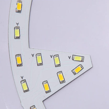 Modern Chinese Walnut Square LED Flush Mount Ceiling Light